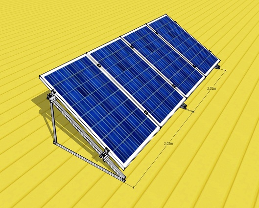 Güneş Paneli Düz Beton Çatı Alüminyum Montaj aparatı