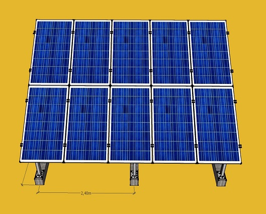 Güneş Paneli Arazi Tipi Alüminyum Montaj aparatı